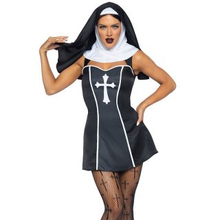 3pcs Sexy Nun Cosplay Mini Dress Adult Halloween Party Theatrical Masquerade Costume N22020 3pcs Sexy Nun Cosplay Mini Dress Adult Halloween Party Theatrical Masquerade Costume N22020