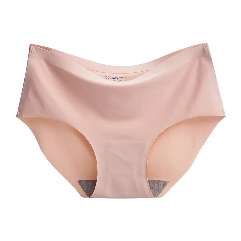 Women's Sexy Mid - Waist Ice Silk Traceless One - Piece Underwear Briefs 840