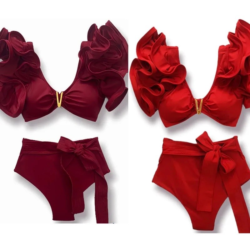 Women’s Two Piece Solid Color Bikini Sets