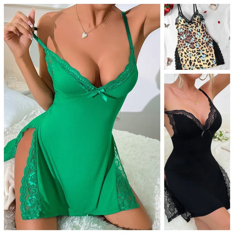 Women's Leopard Print Solid Color Lingerie – Daily Wear Sexy Style