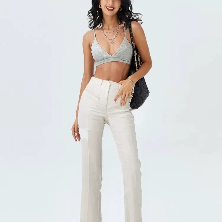 Seamless V-Cut Ultra-Thin Bra – Solid Color, Lightweight & Comfortable Fit