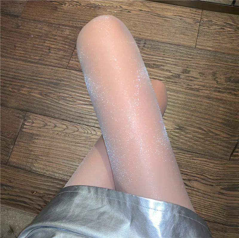 Trendy Women's Bright Silk Pantyhose with Sheer Transparency