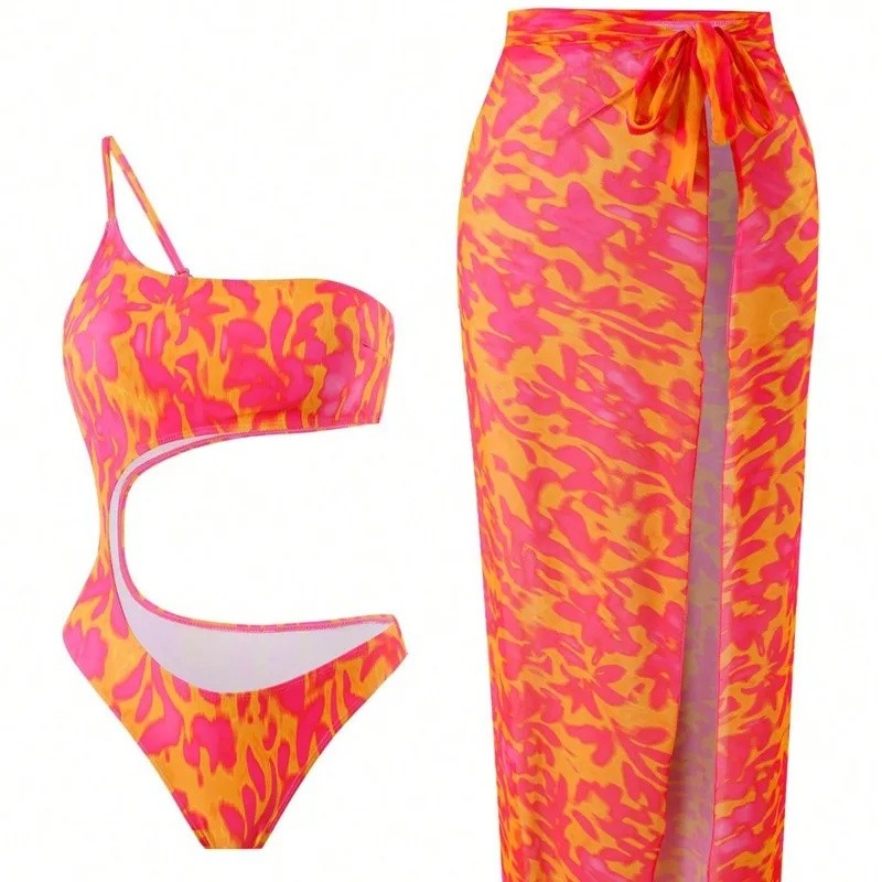 Sexy solid colored two piece swimwear for women