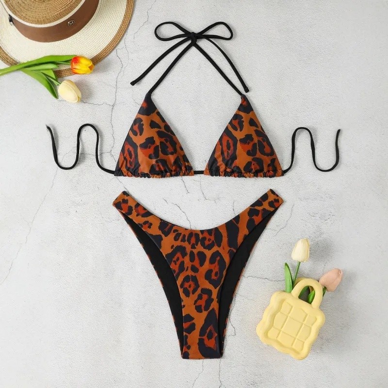 Women's Two Piece Leopard Bikini Swimwear