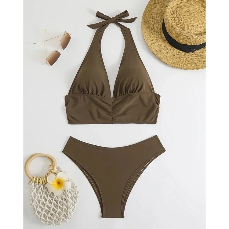 Women’s Two Piece Bikini Swimwear in Solid Colors