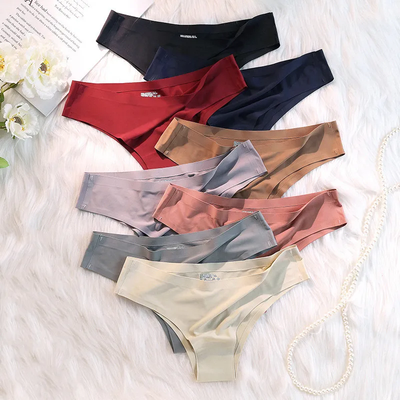 Seamless Mid-Waist Thong – Breathable Solid Color Panties
