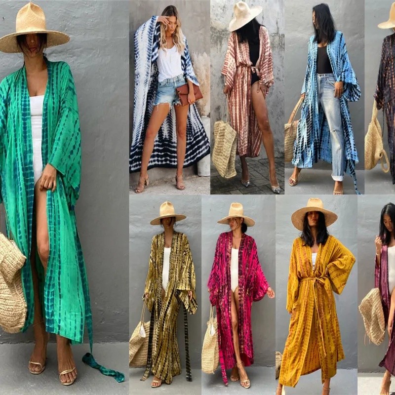 Color Blocked Beach Garments for Women